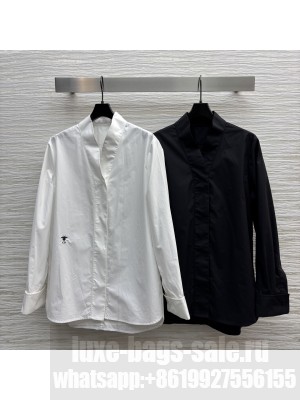 Christian Dior Asymmetric Shirt White Cotton Poplin