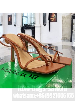 Bottega Veneta Stretch Lambskin Strap Sandals 9cm Brown  2021 Collection 13