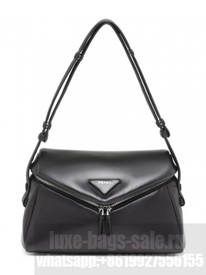 Prada Padded Nappa Leather Prada Signaux Bag 1BC165 Black