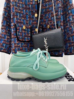 Jil sander Lace-up 5cm Low-top leather boots Green