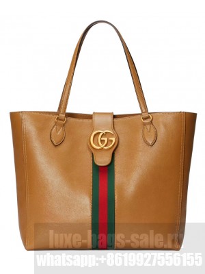 Gucci Medium tote bag with Double G and Web 649577 Coffee