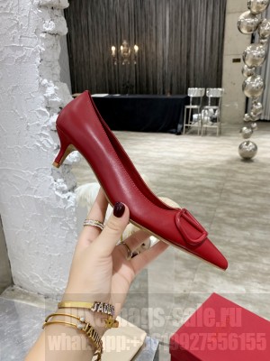 VALENTINO VLOGO SIGNATURE CALFSKIN PUMP 45MM RED 2021 Collection