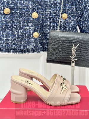 Valentino VLogo The Bold Edition 7cm Mule Sandals nude