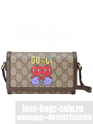 Gucci Cherry Print Mini Bag 700733 Dark Coffee