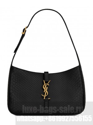 Saint Laurent Le 5 A 7 Hobo Bag In Cowhide Black