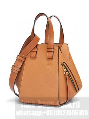 Loewe Compact Hammock Bag In Soft Grained Calfskin Coffee