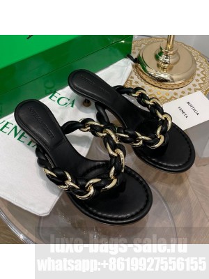 Bottega Veneta Dot Entwined Thong Sandals Black  2021 Collection