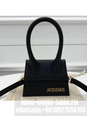 Jacquemus Grained Leather Le Chiquito Micro Bag Black