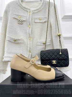  Chanel Women's Mary Janes Pumps Beige