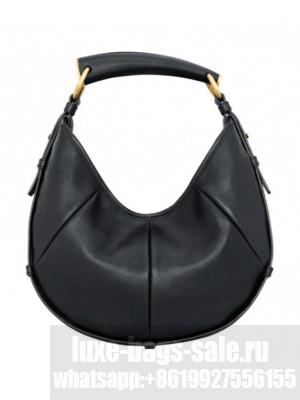 Saint Laurent MOMBASA Small Leather Handbag Black