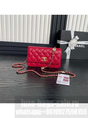 Chanel WALLET ON CHAIN AP4300 red
