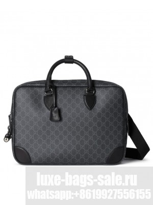 Gucci GG Emblem Series medium briefcase Black