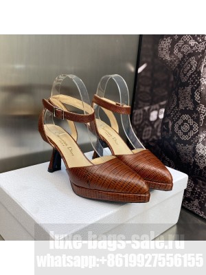 Dior Pumps 8cm in lizard Embossed Leather 2023 Brown