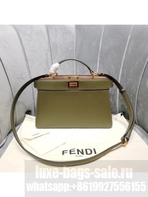 Fendi PEEKABOO ISEEU EAST-WEST leather bag 8BN323A green