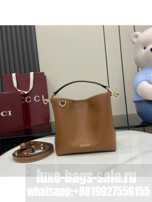 GUCCI GG EMBLEM SMALL BUCKET BAG 815118 brown