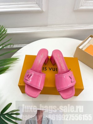 Louis Vuitton Shake Slide Sandals 5.5cm in Pink Patent Leather with LV Twist 2023 016