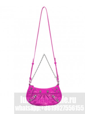 Balenciaga Le Cagole Mini Purse With Chain Metallized Peachblow