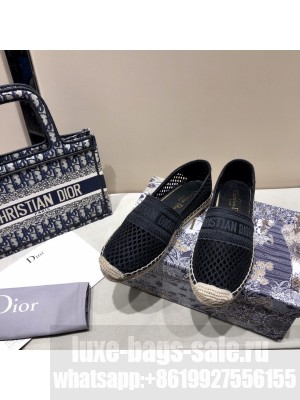 DIOR GRANVILLE ESPADRILLE Black Mesh Embroidery