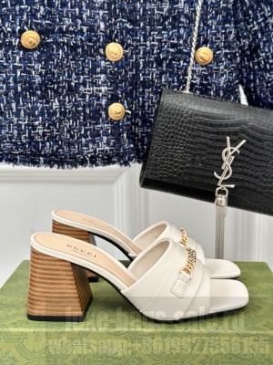Gucci Signoria Slide Sandals 786595 Cream leather 2024