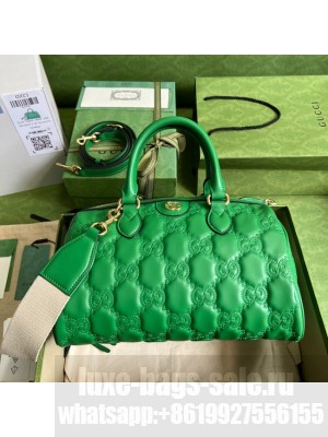 Gucci GG Matelasse leather top handle bag 702242 Bright green