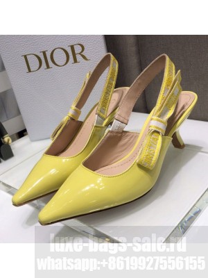 Dior J'Adior Slingback Pumps 6.5cm in Yellow Patent Calfskin Spring/Summer 2021 Collection