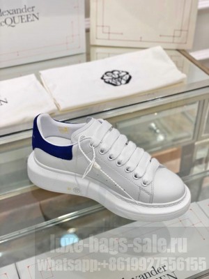 Alexander McQueen Oversized Platform Lace Up Creeper Sneakers Spring/Summer 2020 Collection, Suede Navy Blue