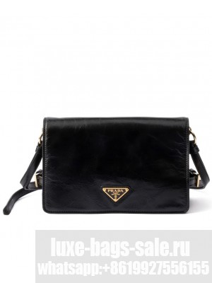 Prada Leather Shoulder Bag 1BD082 Black