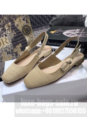 Dior x Moi Slingback Ballerinas Flats in Gold Ribbon Embroidered Cotton Spring/Summer 2021 Collection