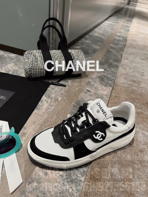 Chanel Calfskin, Suede & Fabric Sneakers Black/White 2023 Collection