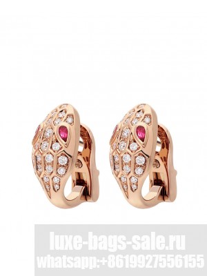 Bvlgari Earrings Serpenti Red