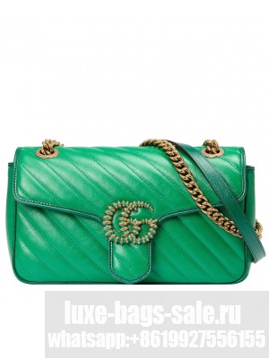 Gucci GG Marmont Small Shoulder Bag 443497 Green