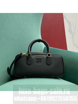 MIU MIU Original Leather Top Handle Bag 5BB148 black
