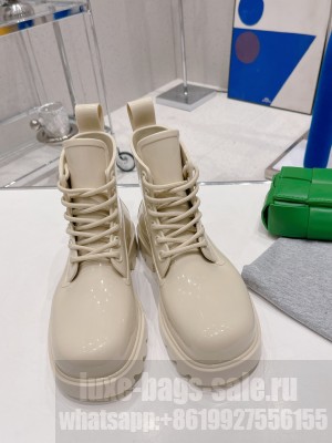 Bottega Veneta Stride Lace-up rubber Boots Creamy 2022 Collection