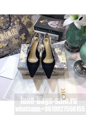 DIORHEEL 6.5 CM J'ADIOR SLINGBACK PUMPS TECHNICAL FABRIC BLACK 09