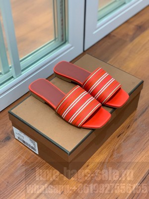 Loro Piana The Suitcase Stripe SandalsViscose 2022 Collection, Orange