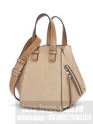 Loewe Compact Hammock Bag In Soft Grained Calfskin Gray