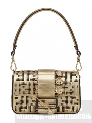 Fendi Brooch Mini Baguette 8BS066 Golden