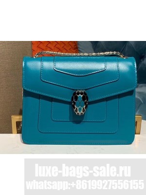 Bvlgari Serpenti Forever 20cm Crossbody Bag Turquoise/Red 2019