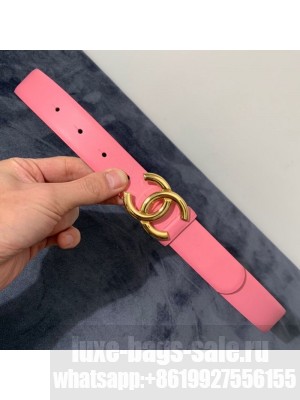 Chanel Reversible Calfskin Belt 30mm with CC Buckle Pink  Collection