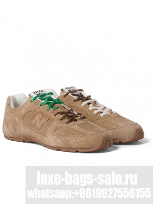 Miumiu x New Balance 530 SL suede sneakers Coffee