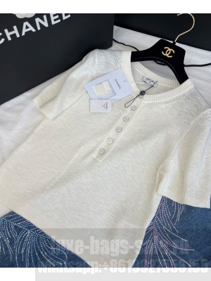 Chanel Women's Button Sweater Cream