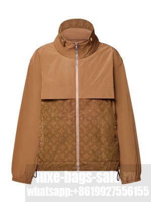 Louis Vuitton Women's Monogram Accent Zip-Up Parka Coffee