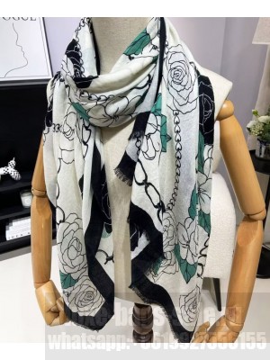 Chanel Women's Camellia Print Long Scarf