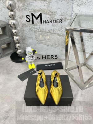 JIL SANDER Lambskin 3.5cm Gold Pumps