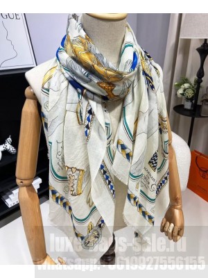 Hermes Women's Harnais De Coeur Scarf White