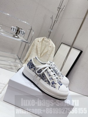 Dior Walk'n'Dior Low-top Platform Embroidered Cotton Sneakers 2023 08