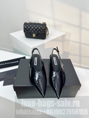 JIL SANDER Slingback Ballerina Pumps Black