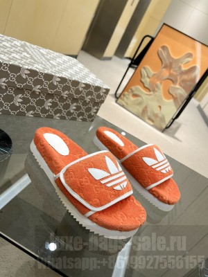 Adidas x Gucci women's platform GG cotton sponge sandal 2022 Collection 06