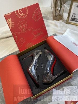 Christian Louboutin Crystal PVC 10cm Pumps Black 2021 Collection