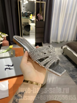 GINA DAKOTA In Pearl square toe flat sandal gray 2021 Collection